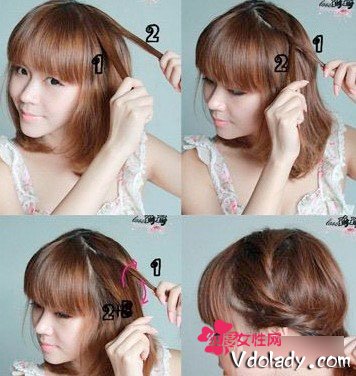 编编带大家看看这款短发盘发发型图片