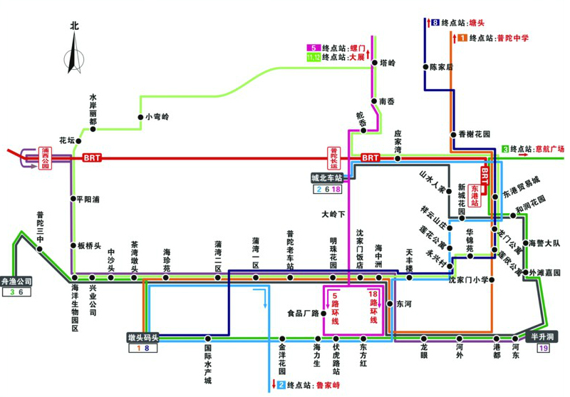 21,25,27,28   普陀区域换乘线路 线路 首末时间 间隔时间 39路(舟山