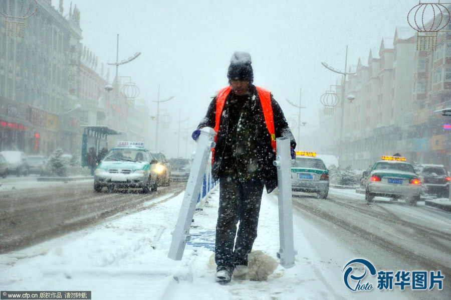 内蒙古牙克石降大雪