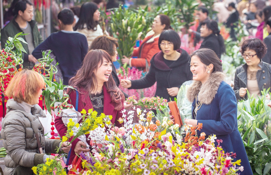 花市闹春意浓--金华频道