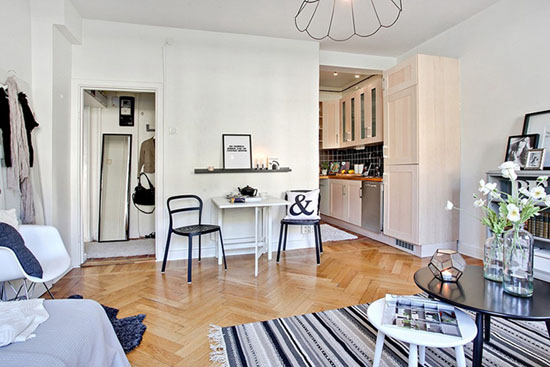 瑞典26.4平方米单身公寓教你小空间布置技巧-