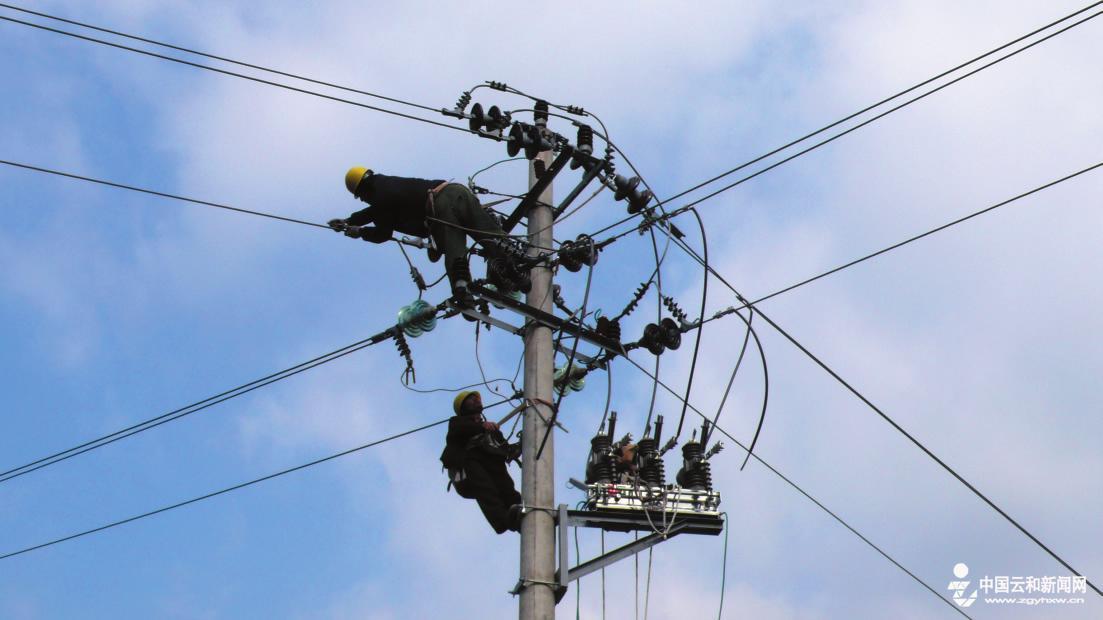 工人在检修线路--云和新闻网