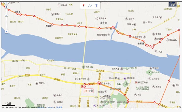 客运总站→82省道→中山路→星明路→工人路→路→东环大道→鸿州