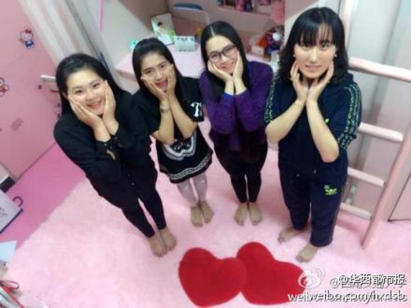 大学生打造粉色梦幻寝室