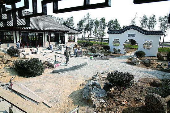 东港防护林景观绿化三期基本完工