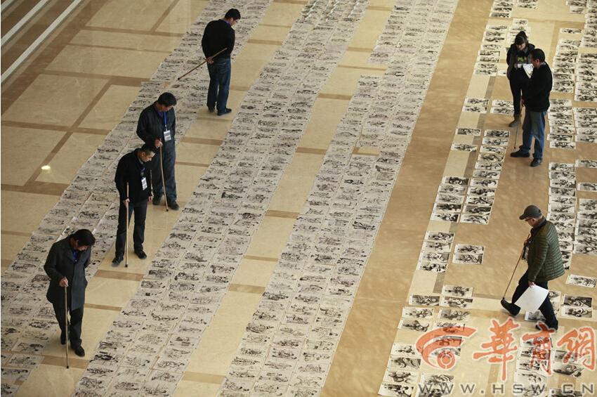 陕西高考美术阅卷现场曝光 近3万画作铺满大厅
