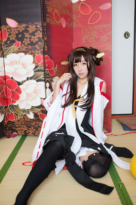 舰娘金刚cos集锦 巫女服配黑丝<em>赛高</em>-金刚,cos,