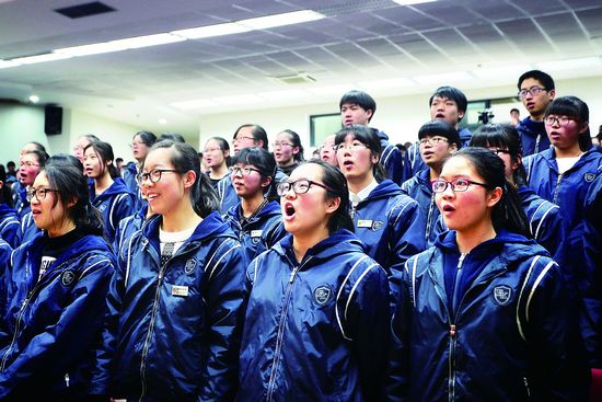 普中高三学生百日誓师