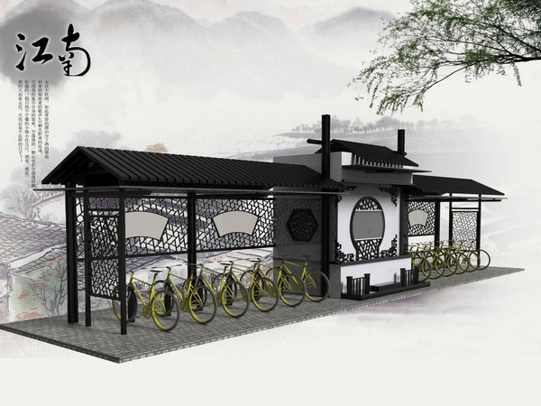 乌镇镇公共自行车服务系统网点设置和设施设计