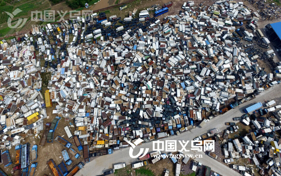 航拍义乌“汽车坟场”