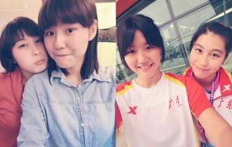 游泳女神晒与闺蜜合影