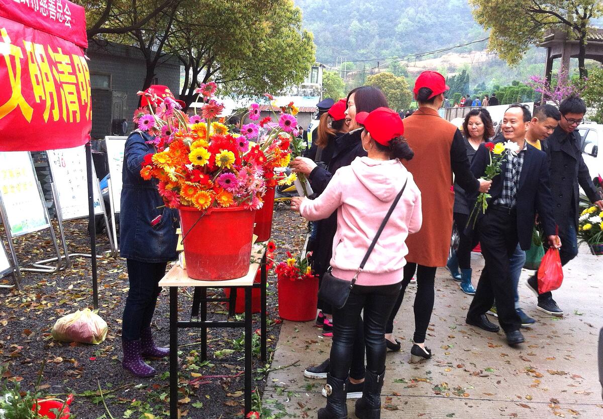 温岭:万朵鲜花祭清明