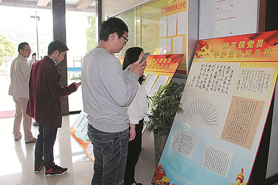 桃花“两学一做”手抄党章