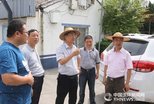 6月24日上午,玉环县人大常委会主任吴柏青到楚门镇就北门河河道治理