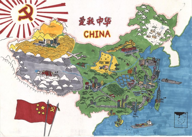 三幅作品入围第三届"美丽中国"全国少儿手绘地图大赛决赛图片