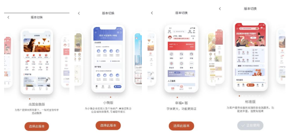 中信银行app可以自行选择最适合自己的版本,除了标准版之外,还有针