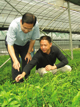 原省人大常委会副主任鲁松庭在寿仙谷基地考察