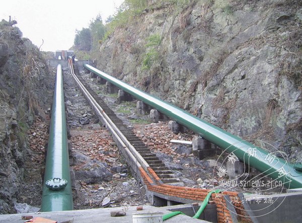 改造后的平天荡电站压力管道