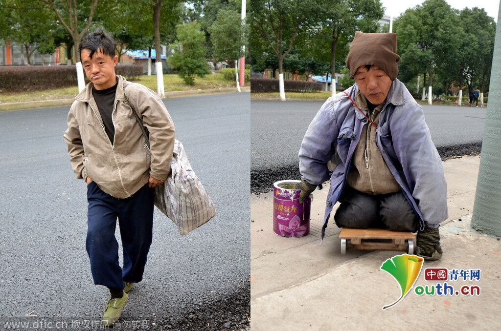 网友跟拍一"残疾"乞丐变身全过程黄河壶口瀑布现流凌冰挂景观四川成绵