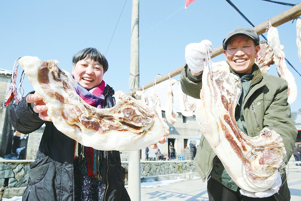 晒腌肉 过大年