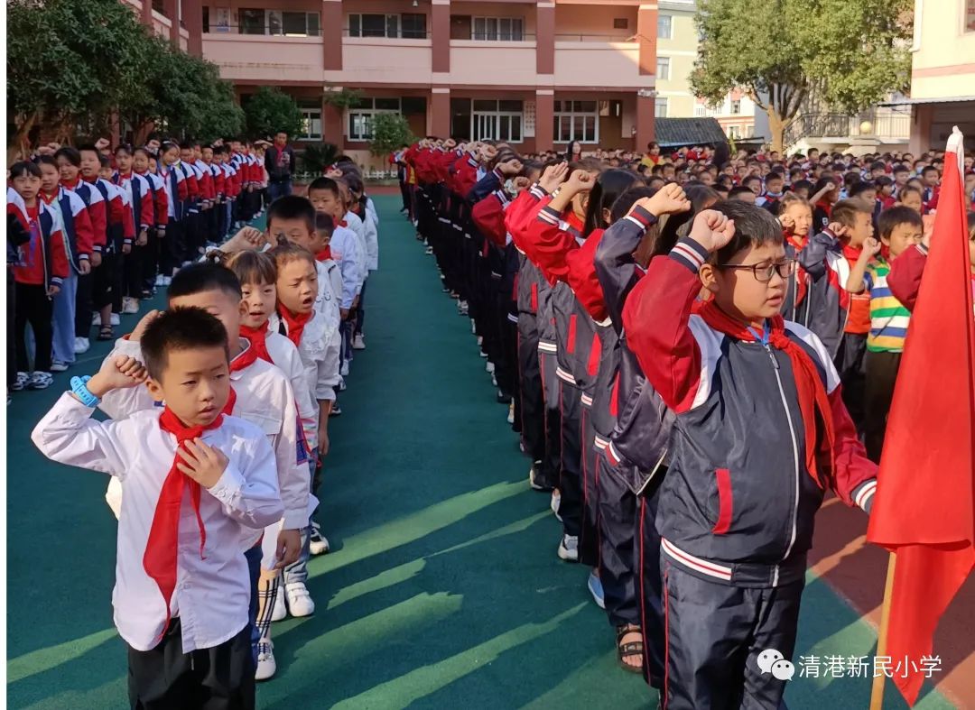 清港新民小学举行少先队入队仪式暨民族团结进步示范学校创建动员大会