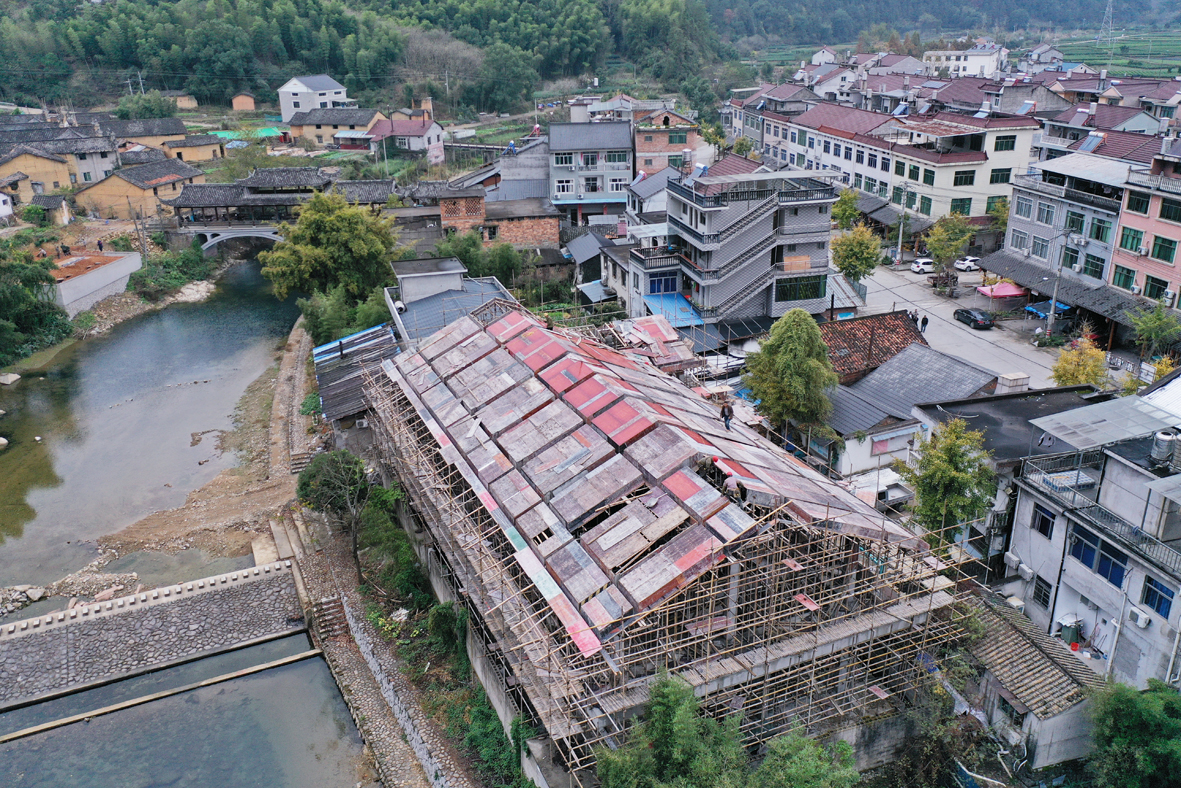石塘镇朱村村的茶叶市场正紧张施工中-云和新闻网