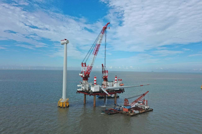 中广核嵊泗海上风电项目刷新安装新纪录