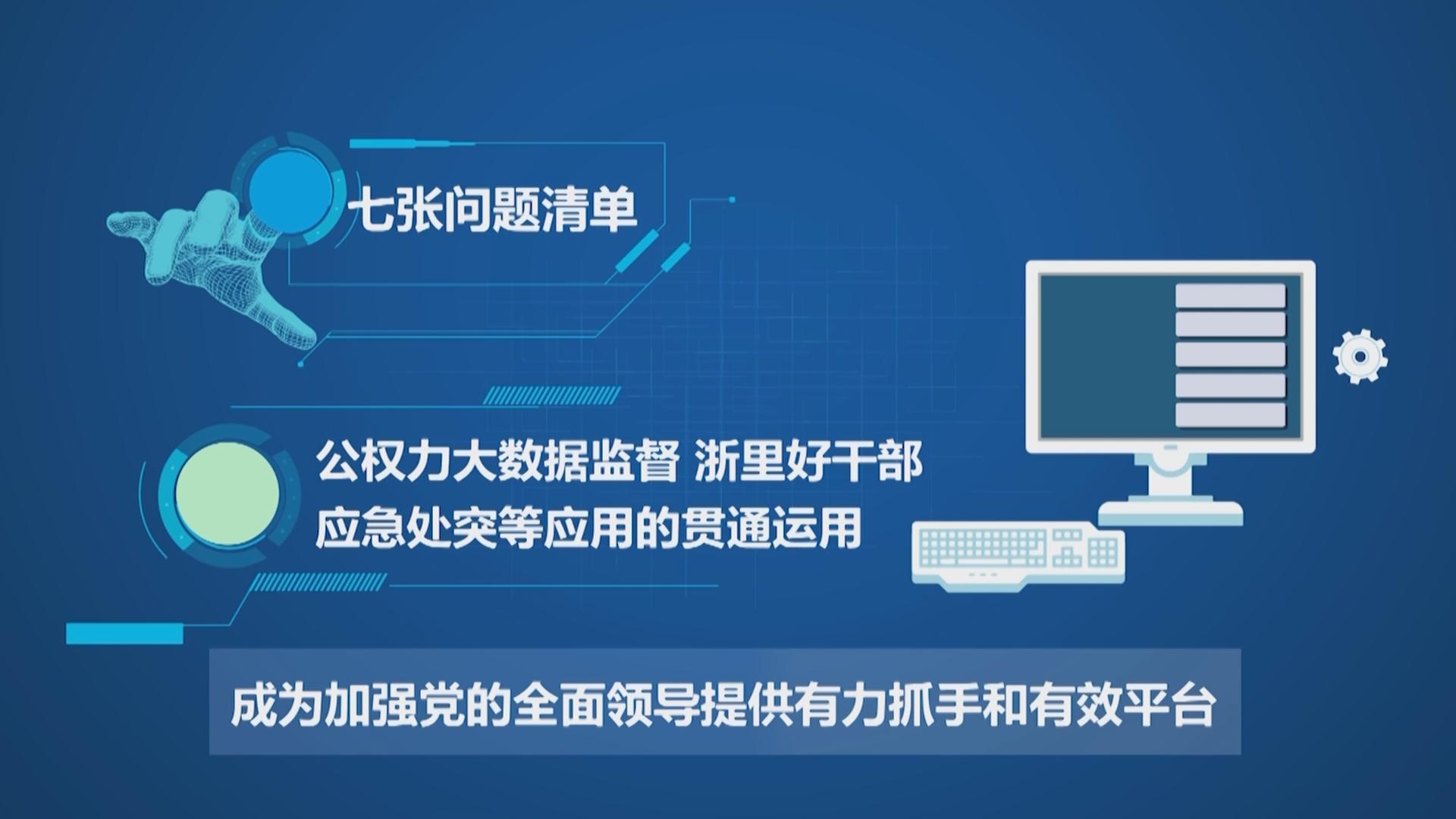 七张问题清单,公权力大数据监督,浙里好干部,应急处突等应用的贯通