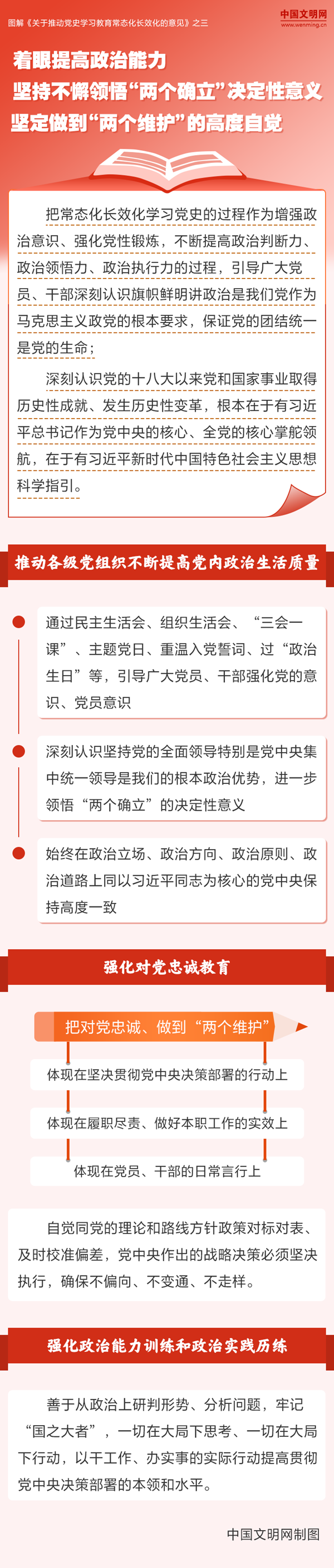 著眼提高政治能力堅持不懈領悟兩個確立決定性意義