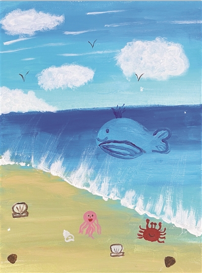 绘画作品《夏日海边》